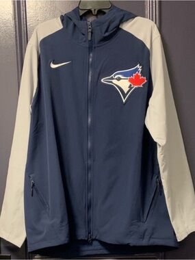 Nike Navy and Light Gray Toronto Blue Jays Hooded Utility Jacket